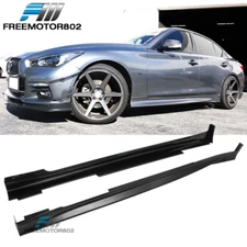 Fits 14-23 Infiniti Q50 ABS Side Skirts Extension Rocker Panel T Style Unpainted