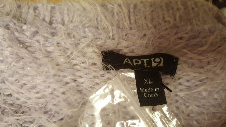 Apt 9 Mujer Suéter Camisa Top Blusa Talla XL X Grande Púrpura Plata FUSO NUEVO Foto 2 de 3