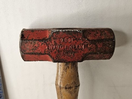 Antique Klein & Logan 1856 1956 Hammer 12 Inch Length 1.5 Pound Weight Red - Picture 3 of 8
