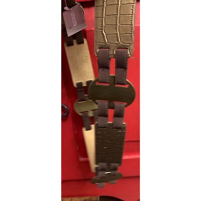 NWT Chico\'s Size M Amador Stitch Belt Brown and Copper Metallic Gold Retail 79$ NWT Chico main image 4