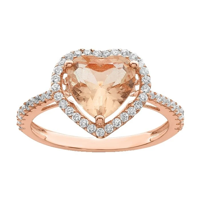 Heart Rose Gold Plated Fashion Rings