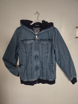 Urban Republic Faux Shearling Trim Denim Jacket Size  XL 18/20 Youth.