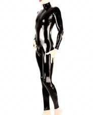 Latex Rubber Gummi Catsuit front crotch step-zippers 3D crotch customized