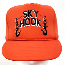 Sky Hook Trucker Hat Vintage Orange Full Foam/InsulatedVTG 1980s Snapback Cap