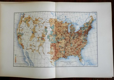 U.S. Population Growth 1890-1900 in 1903 Bien vintage Info-Graphic map