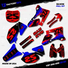Red Blue Slick Racing Graphic Kit fits Yamaha YZ250F YZ450F 03-05 YZF 250 450