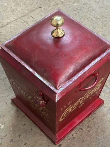 Vintage Large Size Iron Coca Cola Ice Box Original Old Fine Hand Painted - Picture 4 of 13