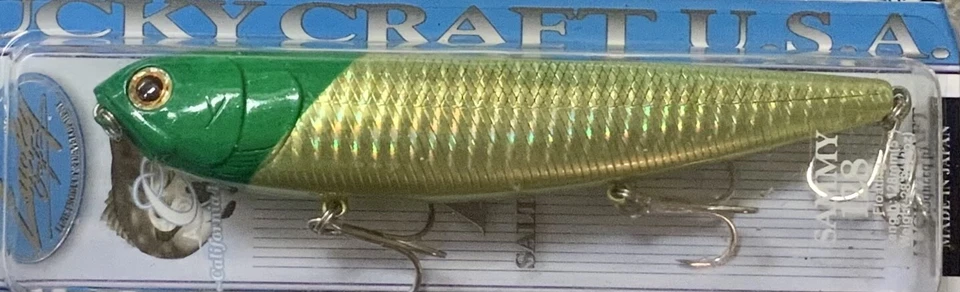 "Señuelo Lucky Craft SW Sammy 128 - 5"" para caminar 1 oz Topwater - Green Head Chartreuse" Foto 3 de 4