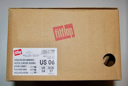 NIB FitFlop Women's Love Gray Marled Gracie Merino Wool Cross Slides sz 6 - Picture 11 of 12