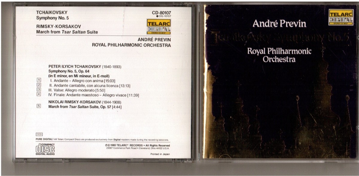 Rare Andre Previn Tchaikovsky Symphony No.5 Rimsky Telarc 1985 Rare Andre Previn Tchaikovsky Symphony No.5 Rimsky Telarc 1985