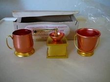 3 1973 COLLECTIBLE BRONZETONE ALUMINUM  COLONIAL ELEGANCE KITCHEN MINIATURES
