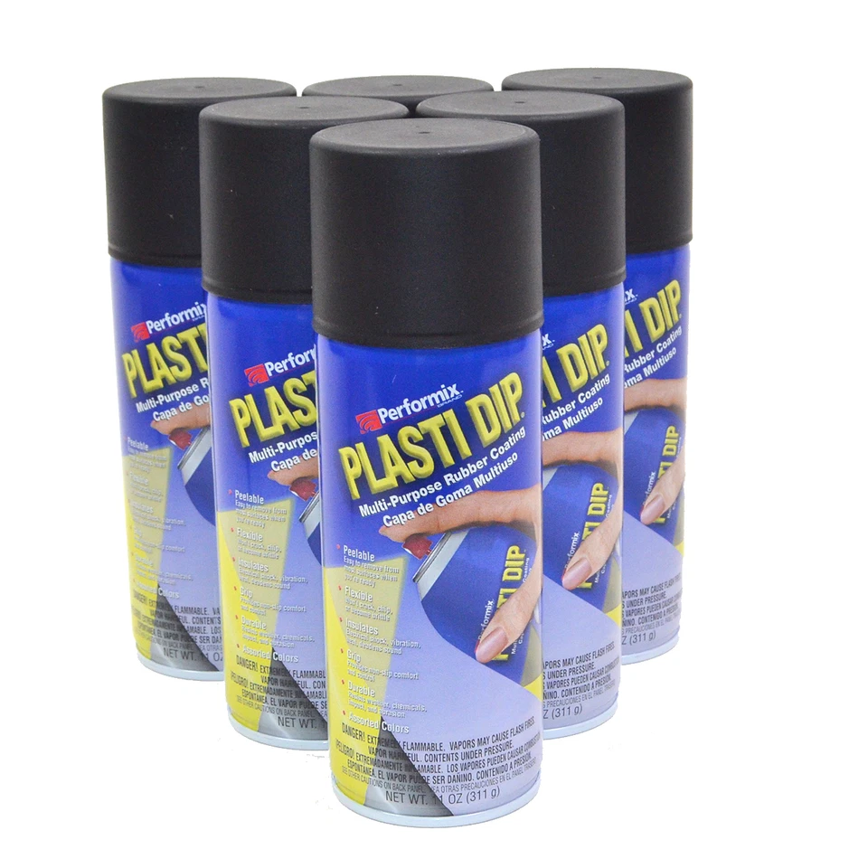 PERFORMIX Plasti Dip Black 11oz Spray Cans Case of 6