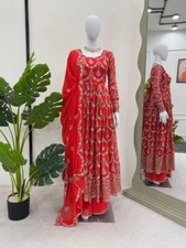 Indian Designer Faux Georgette Palazzo Suit With Dupatta For Wedding