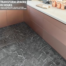 Vinyl Floor Tiles Self Adhesive Easy to Fit Flooring DIY Kitchen Bathroom Home