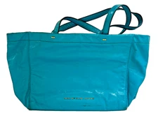 Bag Marc by Marc Jacobs shiny turquoise faux leather tote/shoulder magnet close