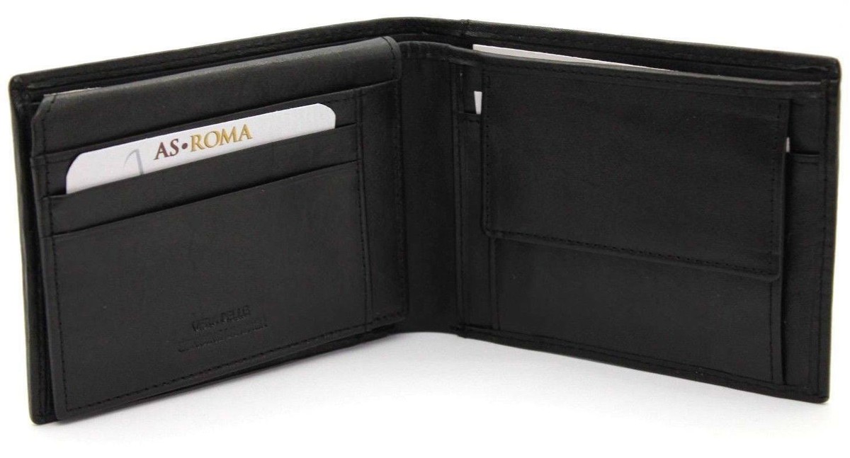 Portamonete AS Roma Ufficiale - Nero 8x8.5x2cm Con Tasca Interna - Foto 8