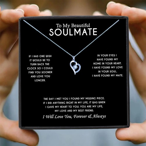 Soulmate Necklace To My Soulmate Necklace Gift For Soulmate Heart Shape
