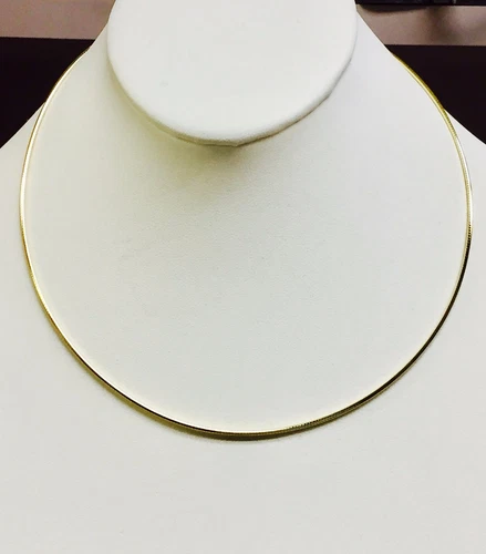 14 Karat Gelbgold 16 Zoll runde klassische Omega 1 mm 4,5 Gramm Kette/Halskette - Bild 1 von 1