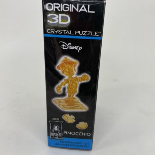 Rompecabezas de cristal 3D original desconcertado oro Disney Pinocho - Imagen 3 de 3