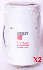 (2) FS1242 Fleetguard Fuel Filter Water Seperator - Free Shipping 