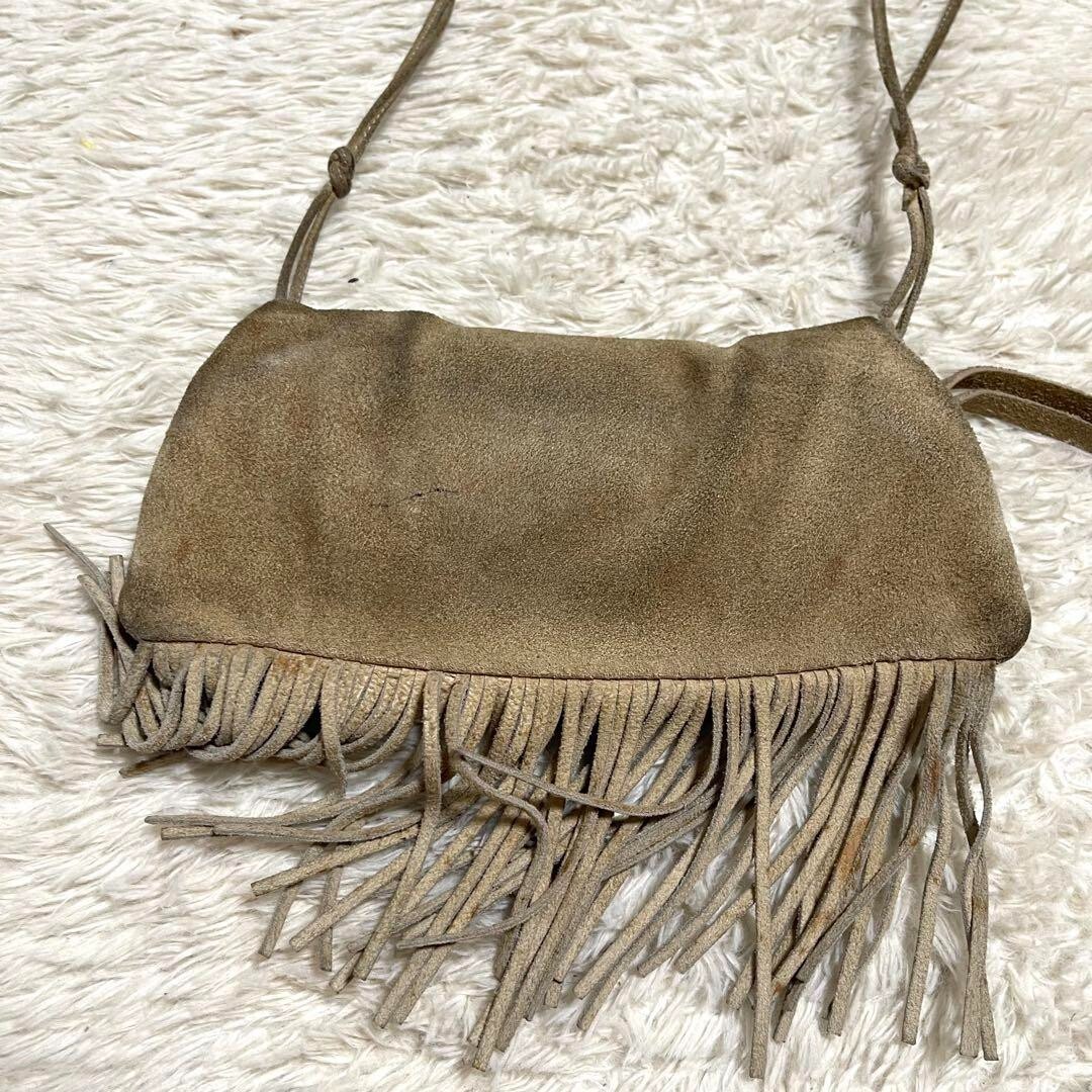 Miu Miu Archive 90's Fringe Shoulder Bag Suede Leather