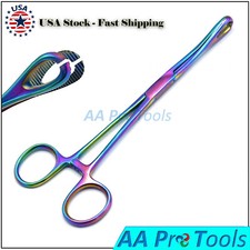 New Body Piercing Sponge Forceps 7" Slotted Multi Titanium Color A Quality