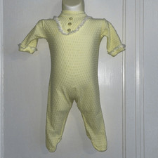 Vtg 60s yellow footie one piece for baby/infant girl