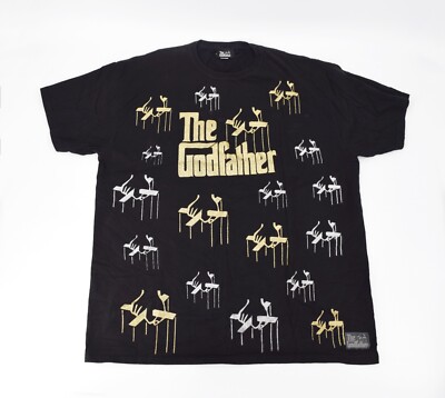 Vintage The Godfather Shirt All Over Print Gold Silver 2006 Paramount Size 2XL