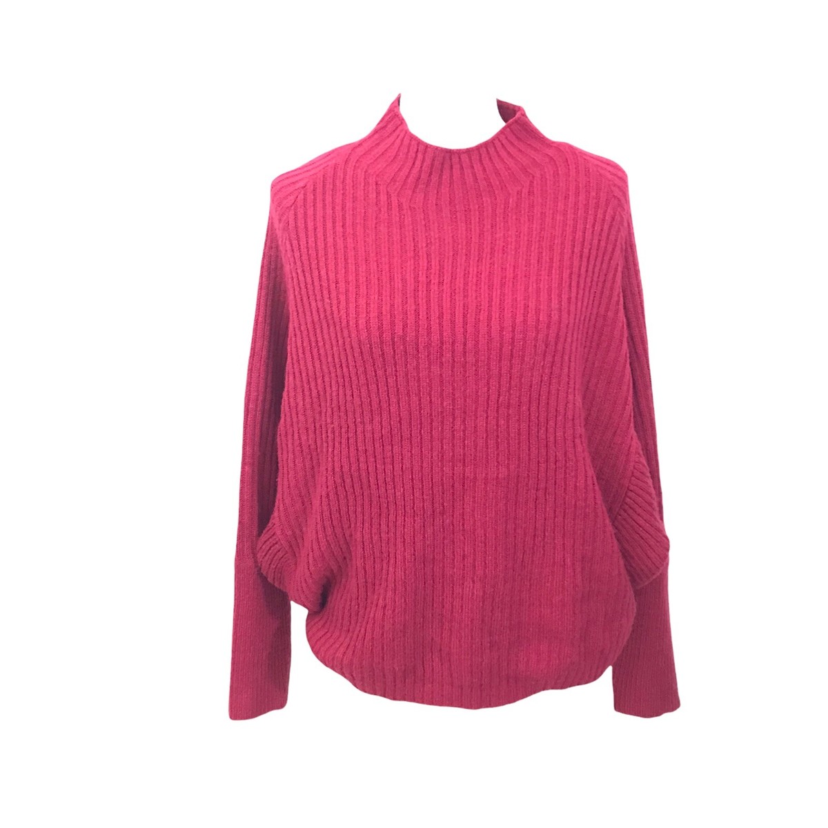 Eloquii Women 18/20 Raspberry Pink Batwing Sleeve Cocoon Sweater