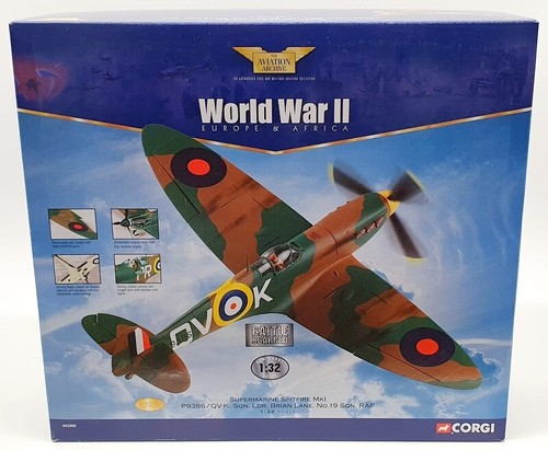 Corgi 1/32 Scale Diecast AA33902 - Spitfire MKI P9386 QVK Sqn Ldr B.Lane - Picture 6 of 7