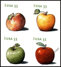 4727b-30b 4730b Apples Imperf Block of 4 No Die Cuts