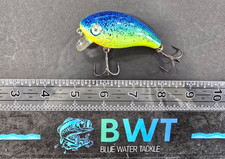 Mann's Single Stamped Mid 1-Minus Crankbait: Blue Chrt Splatter Back Hologram