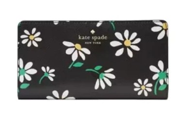 NWT KATE SPADE Dana Scattered Daisies Large Slim Bifold Clutch Wallet