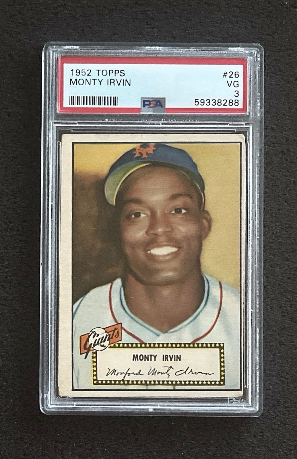 1952 Topps - #26 Monte Irvin (Red) - PSA 3