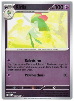 Kirlia 059/132 Common Mega Evolution Pokemon Reverse Holo Near Mint