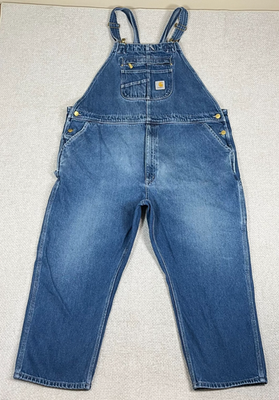 BLUCO バイカーオーバーオールL Carhartt Bib Overalls Loose Fit Men's 48x28 Blue Denim 104672 DST
