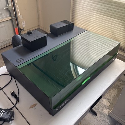 XTOOL S1 40W LASER CUTTER AND ENGRAVER - ROTARY 2 Pro - BLACK, & Fume Extractor