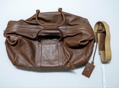 COACH cowhide DUFFLE BAG brown leather 24