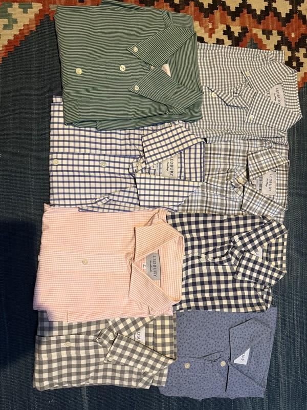 Lot of 8 Ledbury Dress Shirt - Size 15 / Small Long Sleeve Button Up Men's