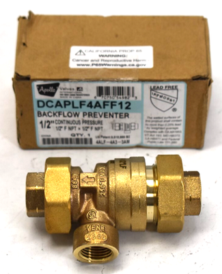 #ad Apollo DCAPLF4AFF12 Backflow Preventer 1 2quot; x 1 2quot; F NPT Pressure Lead Free $74.96