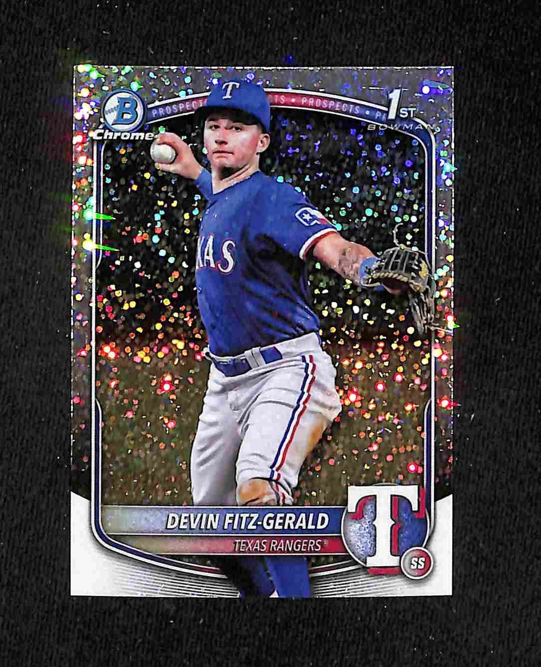 2025 Bowman Chrome Devin Fitz-Gerald /299 1st Speckle Refractor #BCP-158 Rangers
