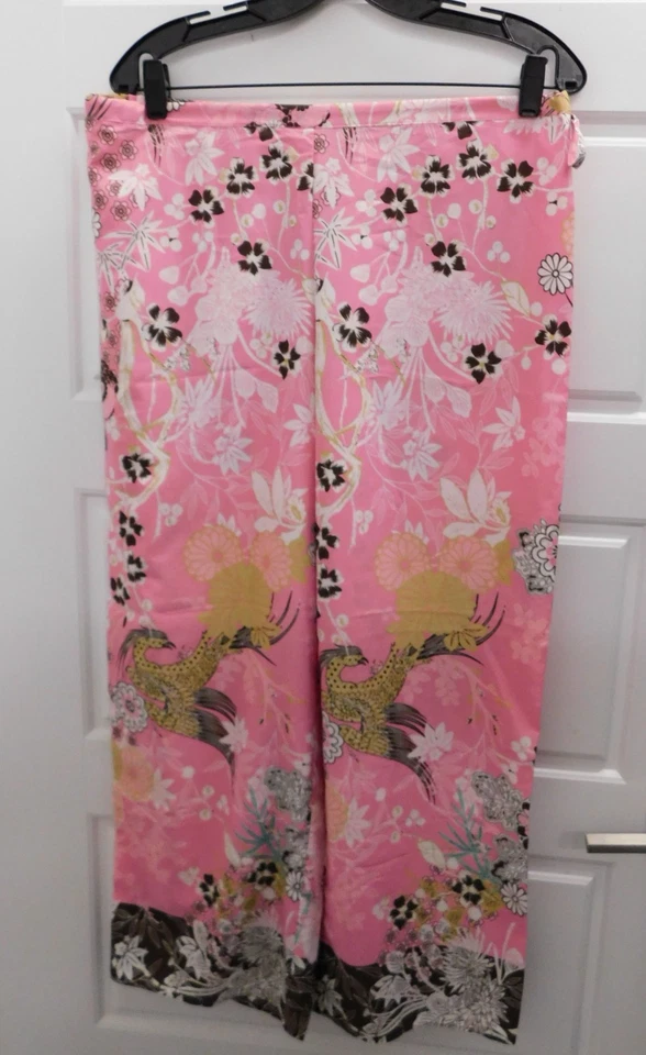 Conjunto de pijama vintage para mujer NATORI Babydoll Top PJ Pantalones Rosa Floral Pájaro talla M Foto 3 de 4