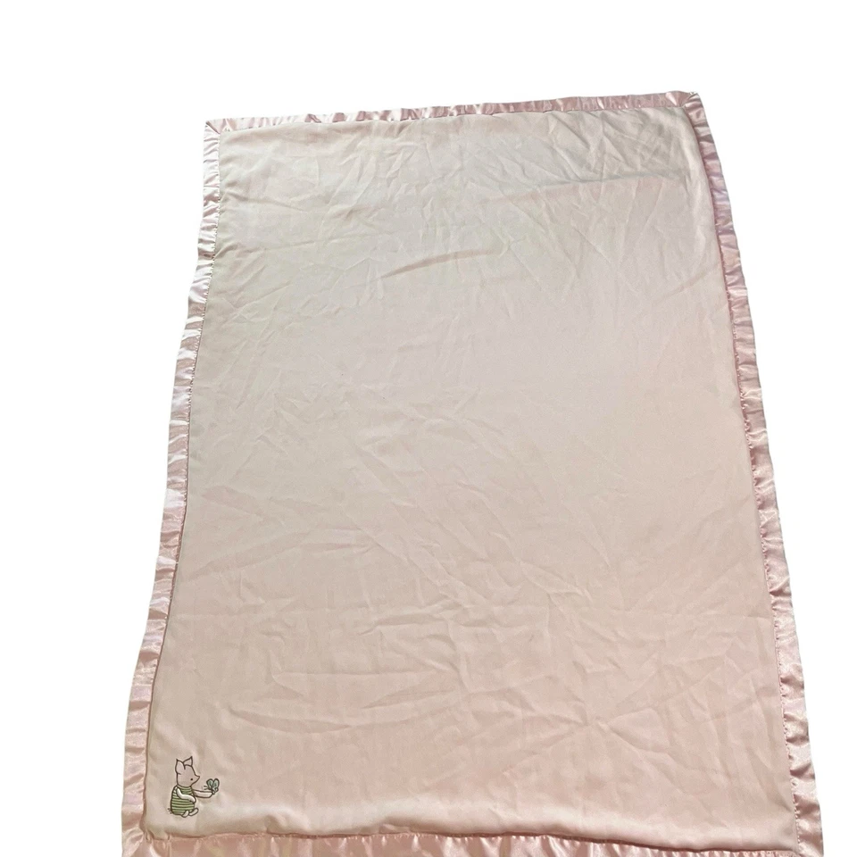 Винтажный Y2k редкая поросенок Baby одеяло розовый атлас отделки классический Pooh трудно найти цель 2004 - Изображение 2 из 4