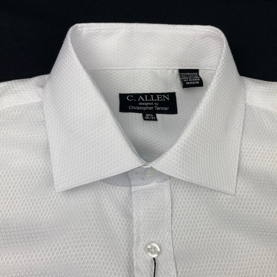 C. ALLEN Нью-Йорк платье рубашка мужская 16,5-36/37 белый французский манжеты w/ссылки новый с Ярлыками! - Изображение 3 из 4
