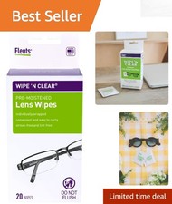 20 Count Wipe 'N Clear Lens Wipes - Streak-Free Cleaning for Eyewear Screens