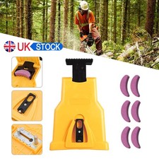 Chainsaw Teeth Sharpener Sharpens Bar Mount Chain Grinder + 6 Sharpening Stones