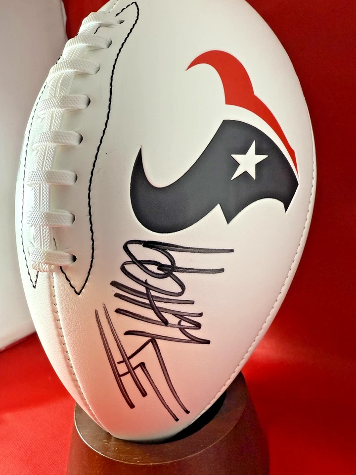 JJ WATT подписанный футбол полный размер - TEXANS #99 w/игрок голографический + доставка бесплатно! - Изображение 4 из 4
