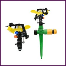 360° Rotating Garden Sprinkler Double Outlet Nozzle 1/2" Male Thread Irrigation