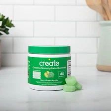 Create Creatine Monohydrate Gummies Sour Green Apple 45 Gummies