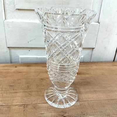 Gregorian Strawberry Waterford Vase 7'' Footed